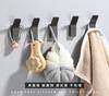 1Pc Fashion Hole-free Black Clothes Hook Space Aluminum White Clothes Hook Wall Hanging Wall Bathroom Coat Hook Single Hook