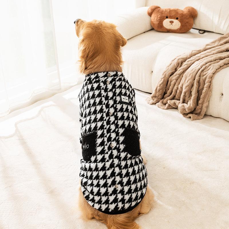 

Осень и зима новый флисовый жилет для большой собаки средняя и большая собака золотистый ретривер самоед двухногий хлопковый пуховик одежда для питомца большой собаки 3XL (recommended weight 30-20 kg)