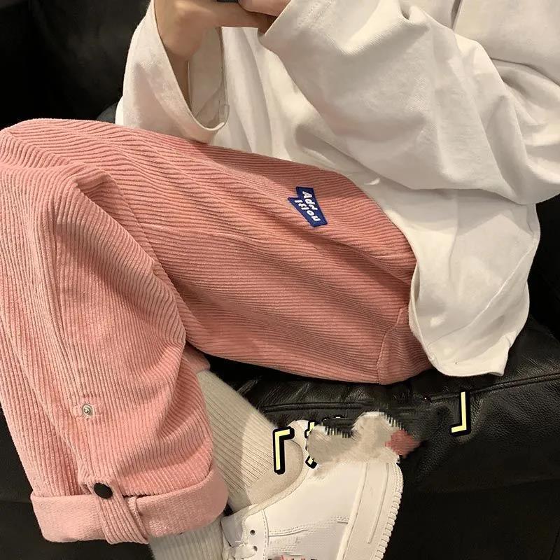 Pantalon Velours Côtelé Homme - Coupe Droite, Taille élastique, Confortable Pour Automne/hiver