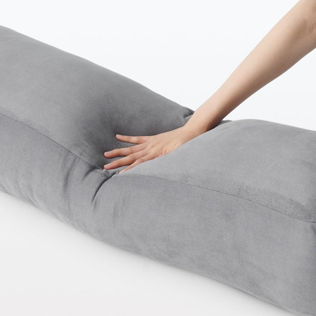 MUJI Soft Body Pillow that can also be used as a back support, 26 x 110 x 26 cm, Charcoal Gray, 84758478