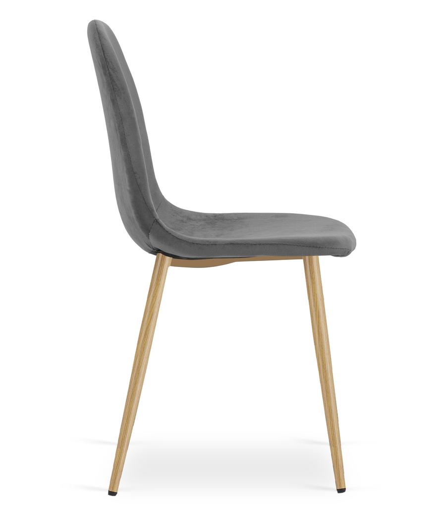 PADVA Chair - Dark Grey Velvet / Oak Legs X 2