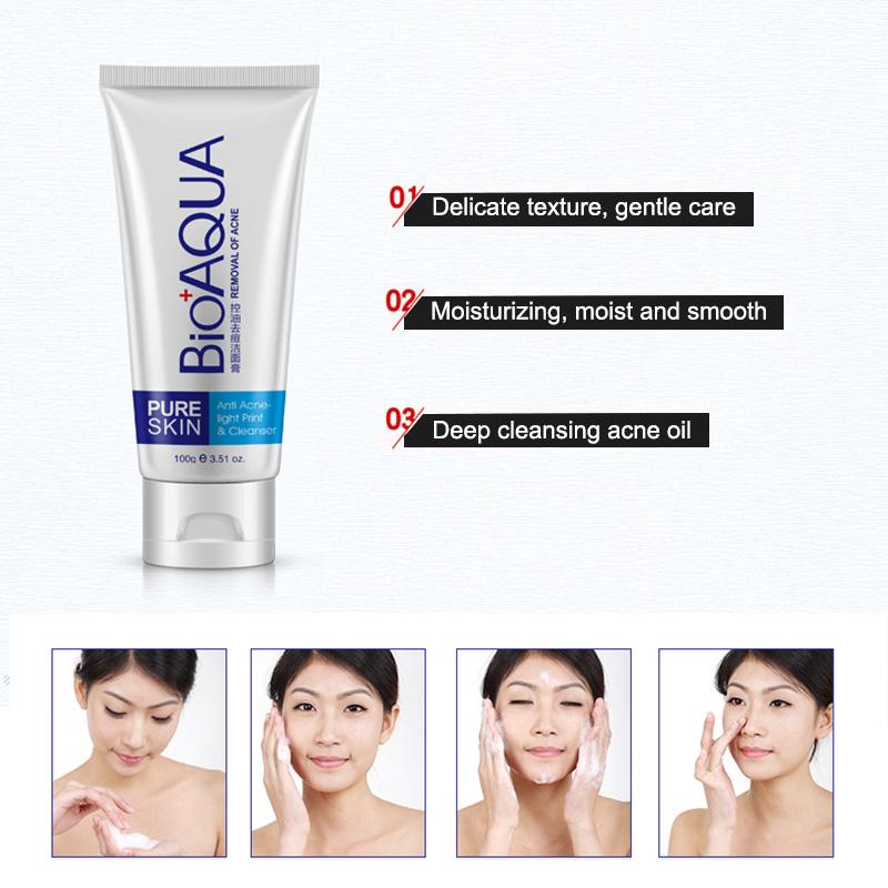 Le contrôle de l'huile élimine les points noirs d'acné nettoyant pour le visage nettoyage en profondeur traitement de l'acné soins de la peau