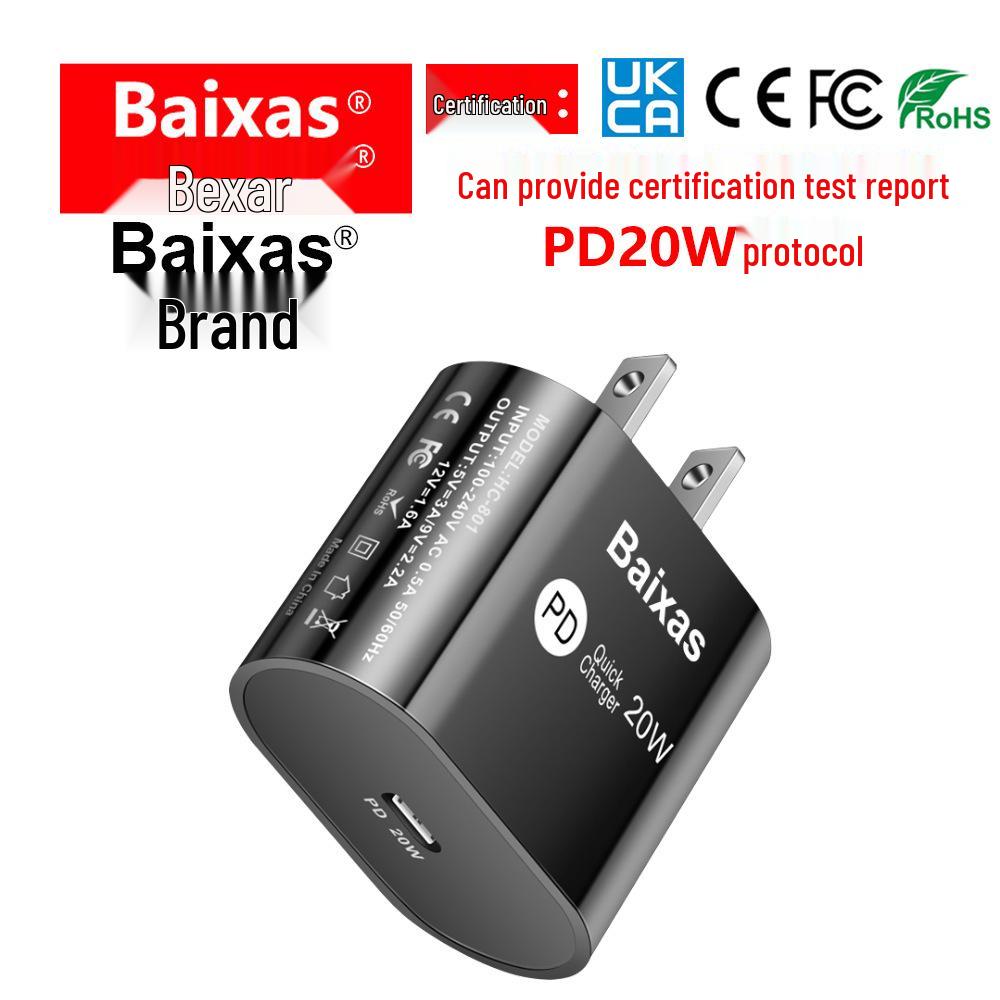 20W PD Fast Charger with EU, US & UK Single Port Plug