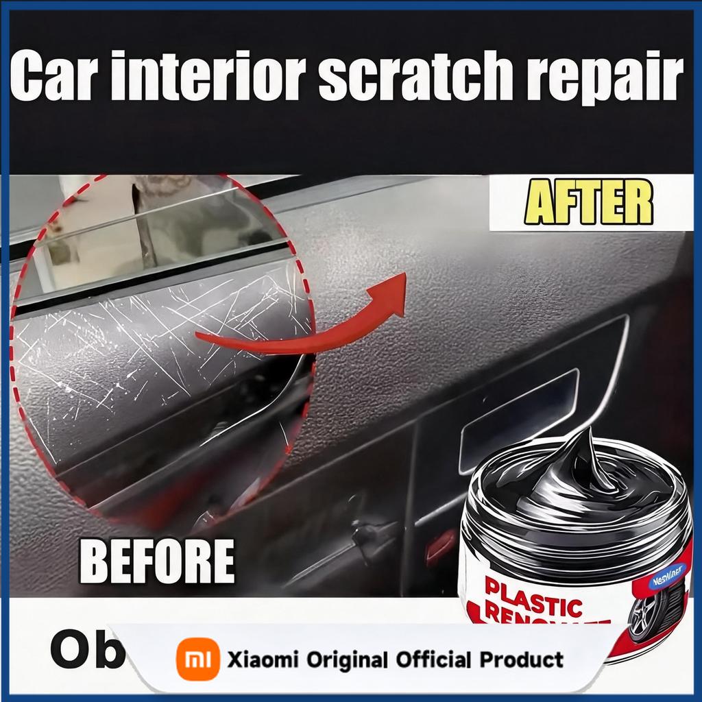Xiaomi Car Interior Scratch Repair Paste Tire Shine Restoration 80g Restoration of Black Interior and Dashboard Plastic Surfaces
