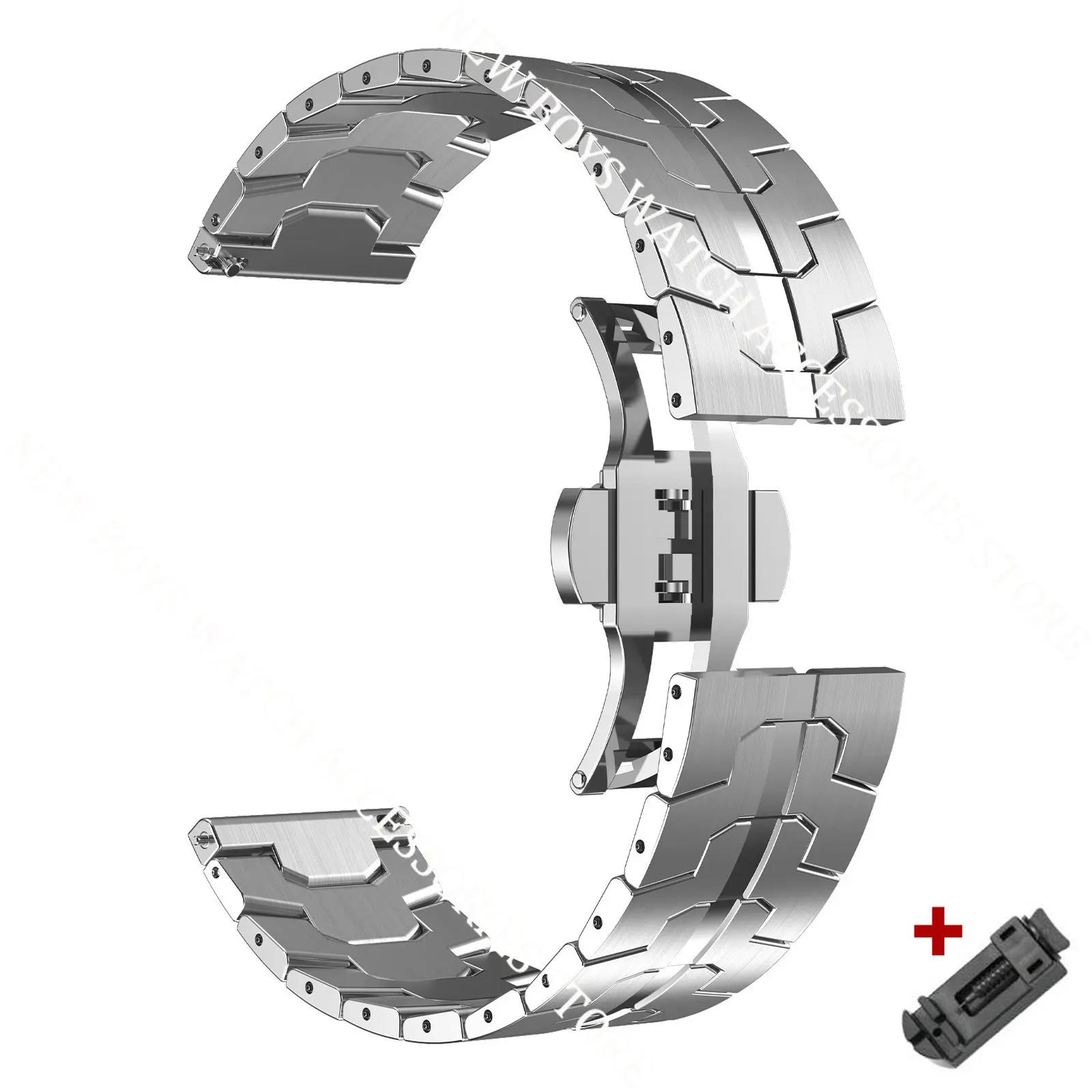 

Stainless Steel Band For Samsung Galaxy Watch 7 6 5 Pro 40 44mm Business Bracelet For Huawei GT 5 3 4 PRO 43 46mm Strap 20 22mm for Samusng 7 44mm срібний