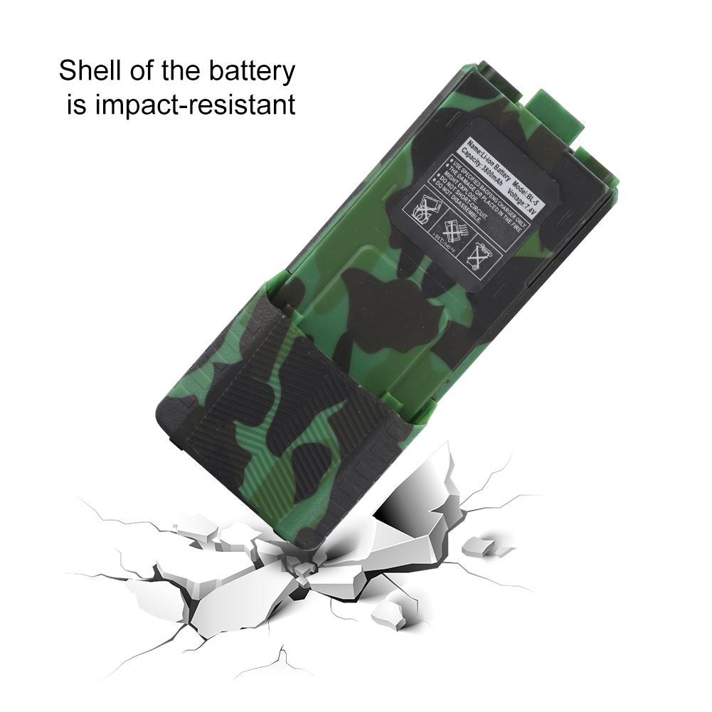 7.4V 3800mAh Li ion Battery For   UV 5R BL-5L UV 5R Series Two Way Radio(Black)