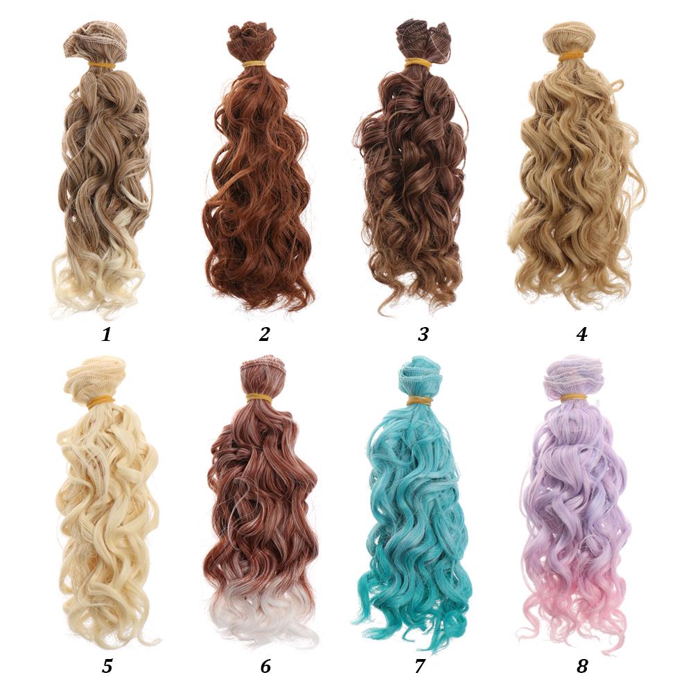 15*100cm Doll Hair High-Temperature Curly Wigs 1/6 1/4 1/3 Doll Mini Tresses Fashion Screw Periwig DIY Toy Toupee Accessories