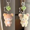 Fashion Cute Bear Flocking Pendant CCD Hanging Rope Phone Charm Keychain Bag Decor - Surprise Gift for Lovers of Cute Accessorie