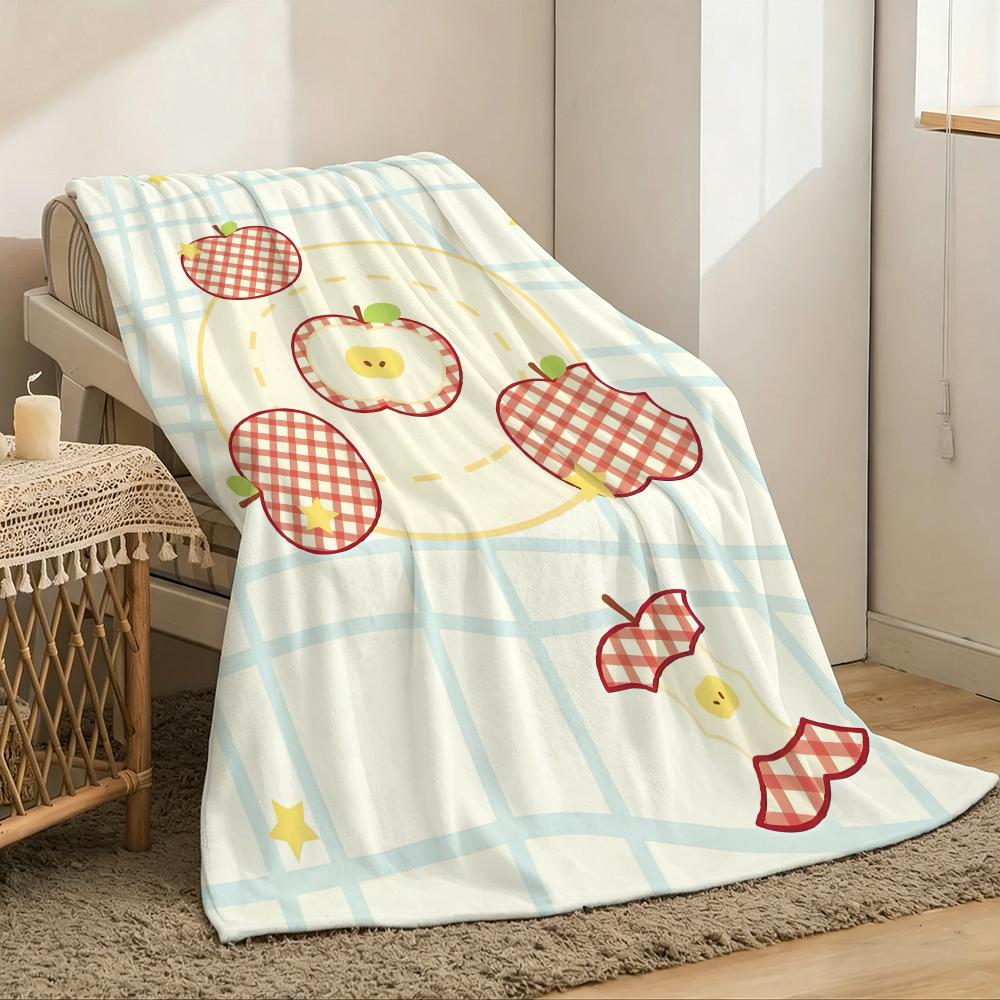 Simple attractive apples Throw Lightweight g Flannel Blanket Soft Skinfriendly for Summer Cooling