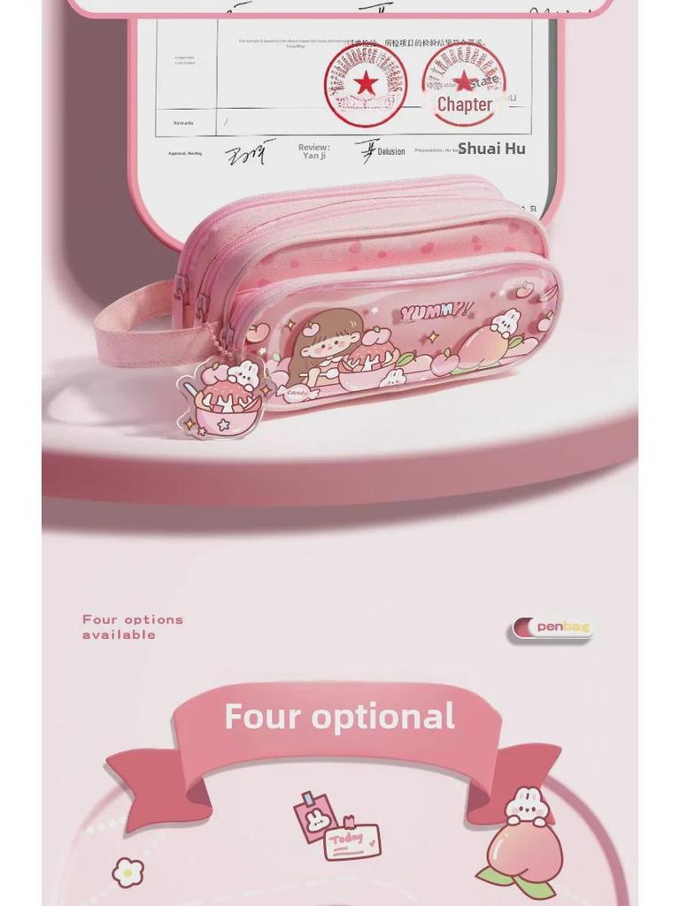Süßes mehrschichtiges Federmäppchen für Mädchen: Hochwertiger Schreibwaren-Organizer mit großer Kapazität für Kinder