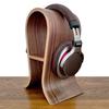 Headset Stand for Office Desk Gaming Headphone Display Holder Hanger Wooden Walnut with Cellphone Holder, 10cm/ 12cm Width