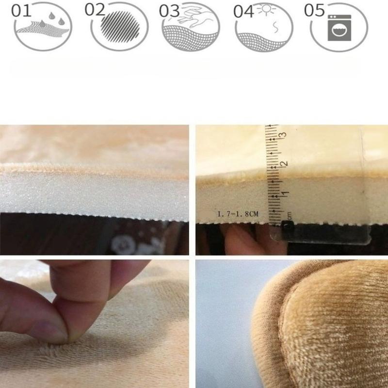 2026 1pc Thickened Floor Mat, Bathroom Absorbent Foot Mat, Household Anti Slip Mat, Quilted Memory Foam Door Mat, Coral Velvet Door Mat