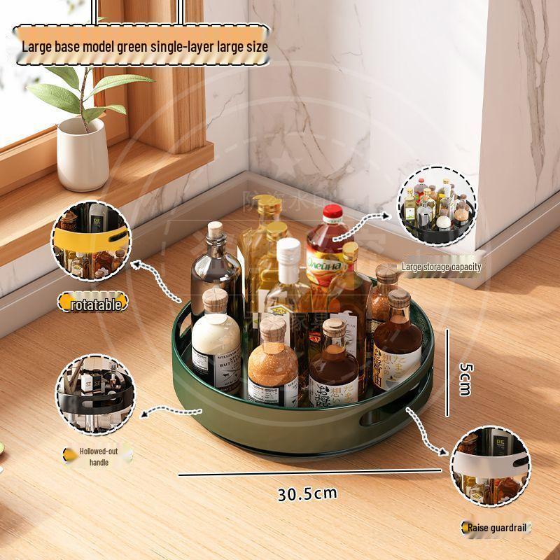 Multi-Layer Rotating Kitchen Seasoning Rack for Countertop Bottle and Jar Storage