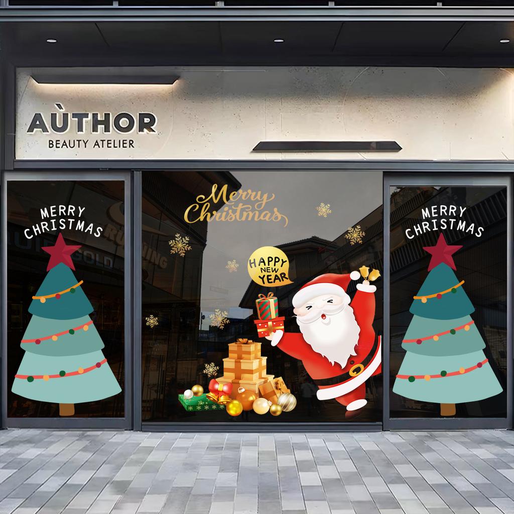 Christmas Window Glass Static Christmas Decoration Festival Shop Mall Decoration Stickers