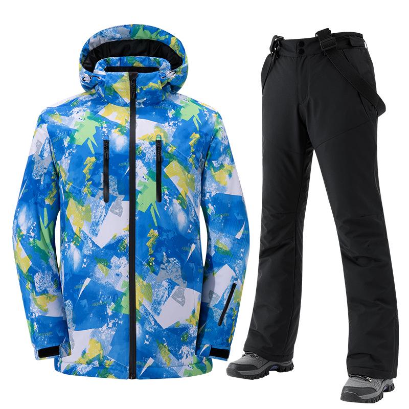 2024 Unisex Fleece-Lined Ski Suit: Thickened Cotton Jacket & Pants Set