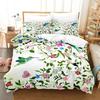 Hibiscus Floral Duvet Cover Twin King Size Tropical Palm Leaves Bedding Set,Botanical Flower Comforter Cover for Girl Teen Room