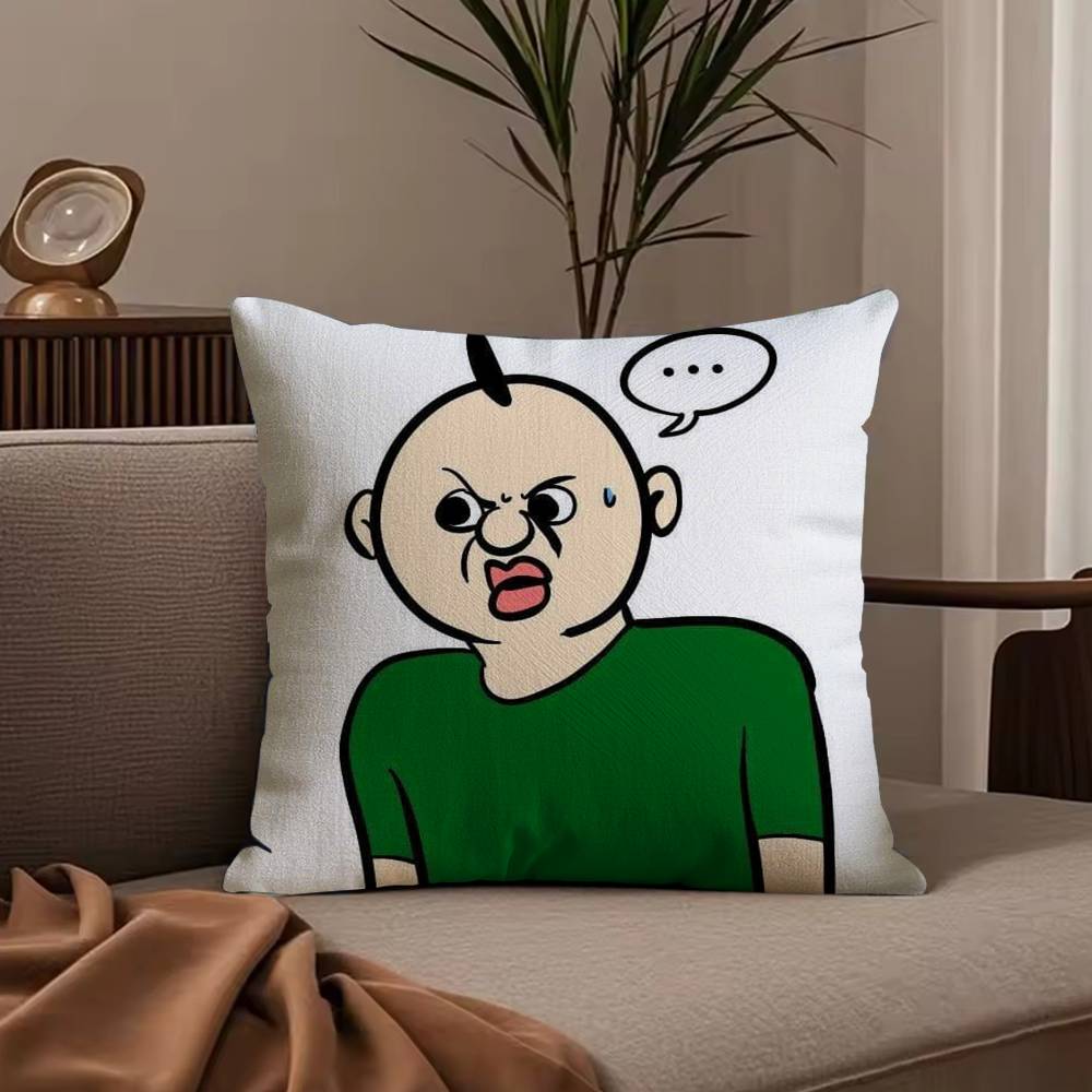 Funny Bonbons Daily Life Cartoon Pillow Case Anti-dustmite Pillowcase Invisible zipper silky short plush Sofa cushion cover