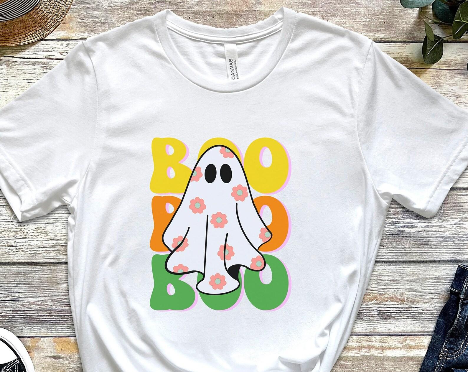 Ghost  Boo  graphic Shirt Graphic Ghost shirt Cute Ghost  Boo  Shirt Ghost shirt for her Ghost shirt for him Ghost shirt for teen Ghost tee L