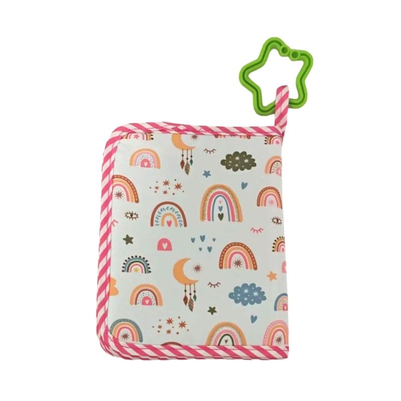 Soft Fabric Baby Photo Album Safe Strong Oxford Bohemian Rainbow Style Memory Book Colorful for Infants Children Use