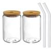 2/4/6 stk Glasskopper i boksform med sølesikre lokk og sugerør 500ml Glasskopp med bonus sugerørbørster Perfekt bursdagsgave
