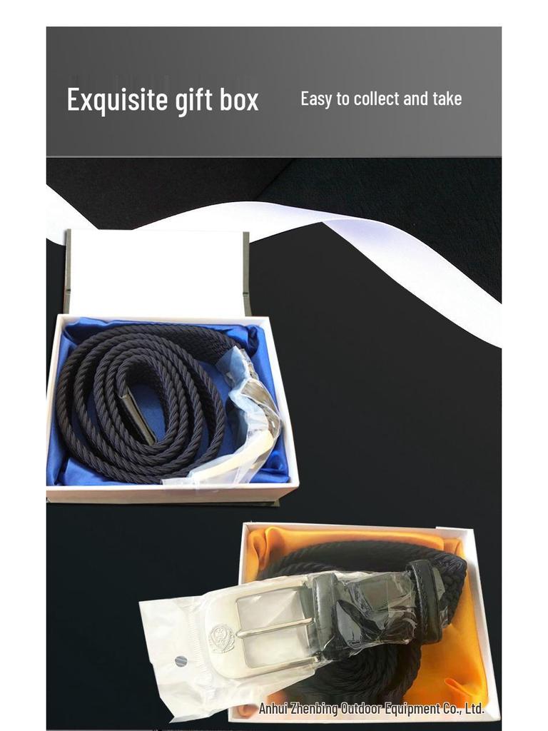 Unisex Woven Elastic Jeans Belt with Pin Buckle