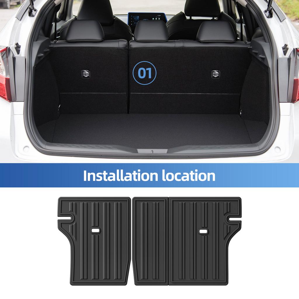 LUCKEASY Left Hand Drive for Toyota C-HR CHR 2018-2024 TPE Car All-Weather Floor Mats Cargo Liner Trunk Backrest Pad Accessories