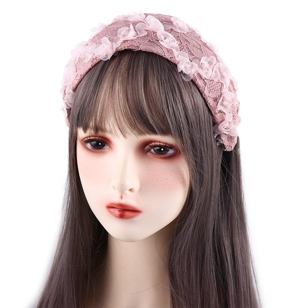 Wide Hair Hoop Mesh Spring With Gear Lace Headband Flower Headband Korean Hairbands Women Hair Hoop