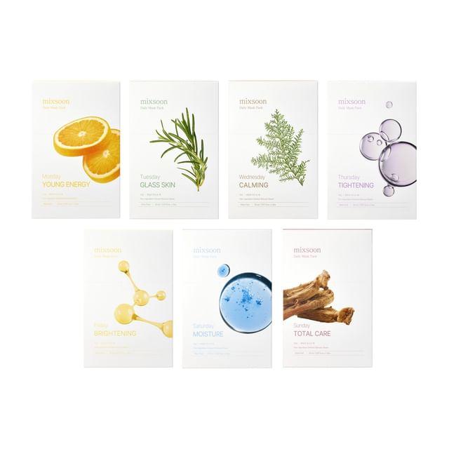 mixsoon - Daily Mask Pack 10 Sheets Set - 7 Types Monday Young Energy