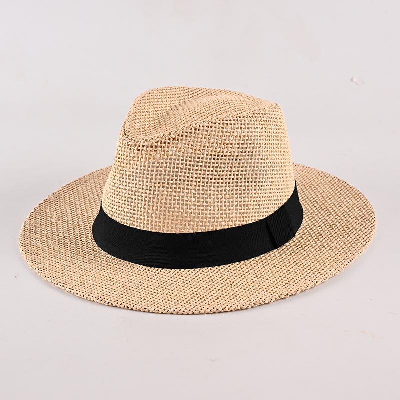 Spring and summer new top hat fashion casual jazz hat outdoor travel sun protection sunshade straw hat seaside couple sun hat