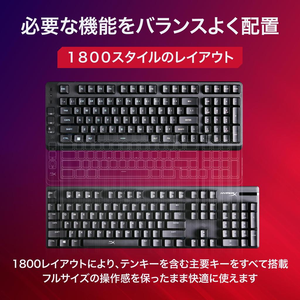 HyperX Eve 1800 Gaming Japanese RGB Media Japanese Compatible with Keyboard, Membrane, Wired, USB-A, Layout, Backlight, Buttons, [Authorized