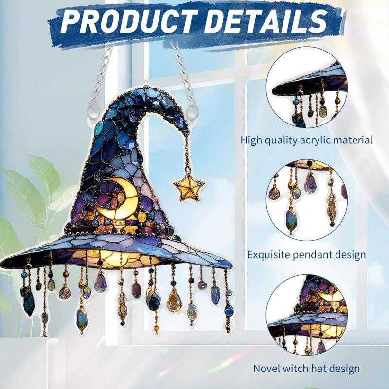 Buntglas Hexenhut Hängedekoration Halloween-Themen-Geschenk