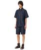LAUGHER [Summer][Non-Fade] Two-Pocket Denim Work Shirt Short Sleeve - Deep Blue