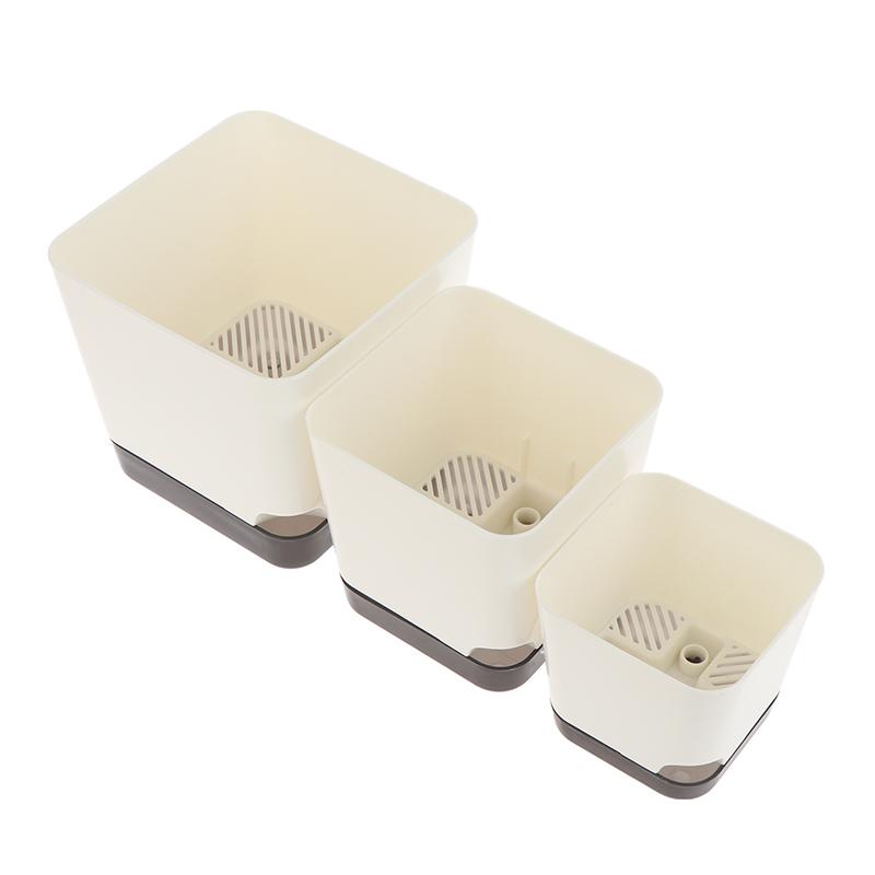 5 Stück Pflanztöpfe Selbstbewässernde Blumentöpfe Selbstbewässernde Pflanzgefäße Mit Abflussloch Transparente Untertasse Reservoir Für Zimmer-Sukkulenten