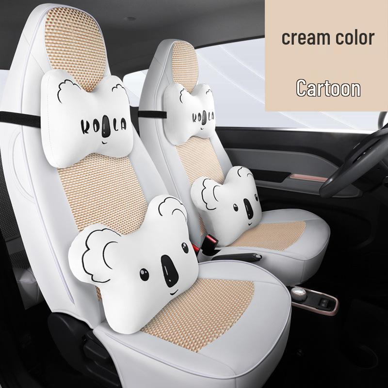 QQ Ice Silk Car Seat Cushion - Cute Cartoon Full Surround Seat Cover for Chery New Energy Sports Version