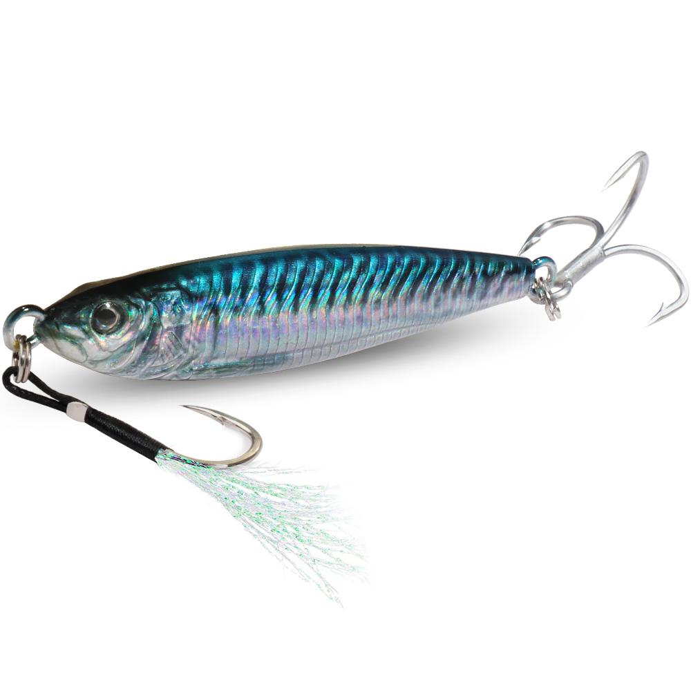 GOBAIT Metal Jig Lure 20g 30g 40g Spinner Spoon 3D Eye Color Laser Spinning Fishing Tackle Blade Hook Swimbait Pesca VIB Bait
