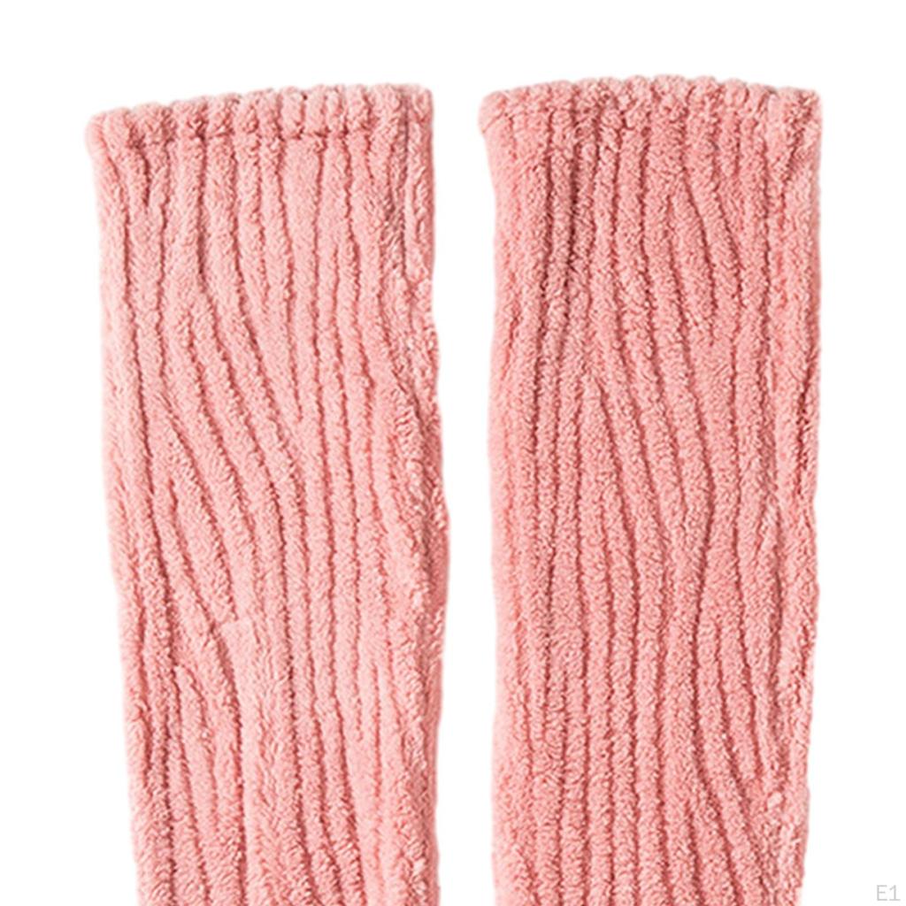 Overknee-hohe Fuzzy-Socken, Slipper-Stiefel-Fleece, warme Damen-Oberschenkel-Beinlinge