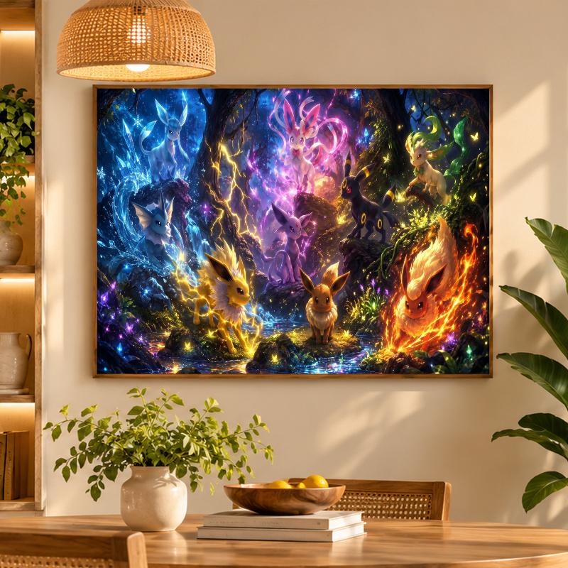 5D Diamond Painting Eevee Evolutions DIY Full Drill Diamond Art Kit Home Decoration