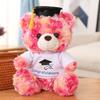23-28cm Lovely  Plush Toy Stuffed Soft Colorful Kawaii Bear Animal Dolls Graduation Birthday Gifts