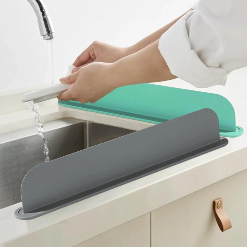 Kitchen Silicone Water Deflector Sink Countertop Water Deflector Household Sink Vegetable Dish Washing Splash-proof Partition