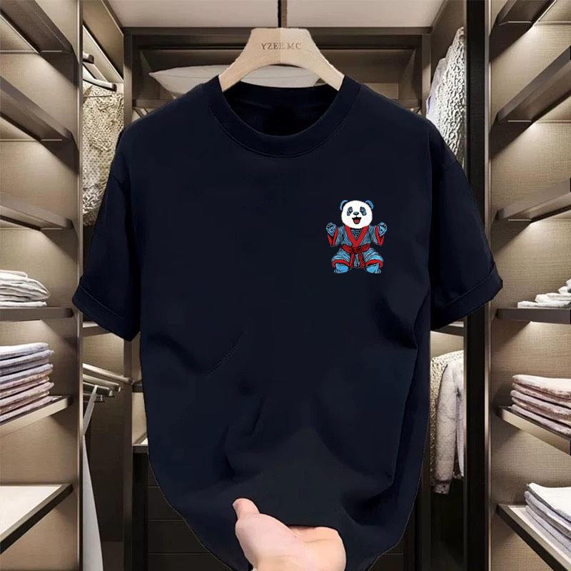 Short Sleeve Men s Hong Kong Style Trendy Brand Men s T-Shirt 2024 Summer American Loose Fit Men s Trendy Half Sleeve T-Shirt S чёрный 1229₽