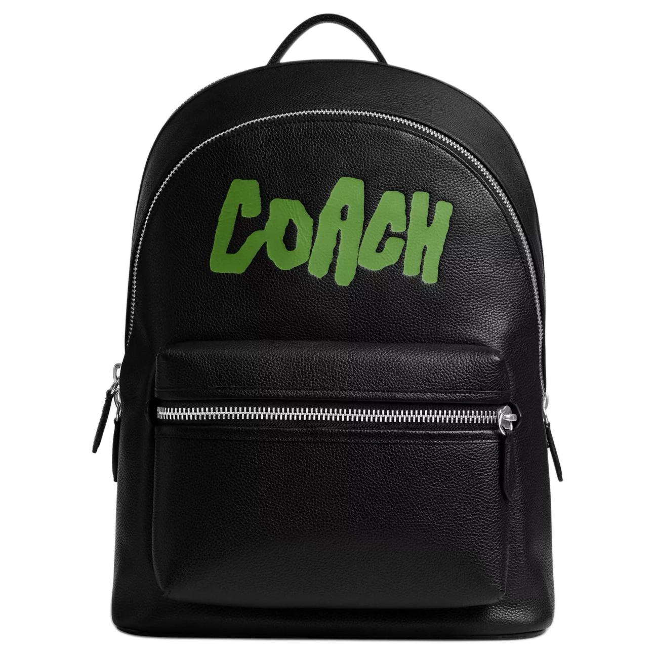 

Coach Charter 30 Arc Design Letter Logo Polished Pebble Grain Leather Backpack Large Unisex Backpack Black Green CBN33-BLC Basic Set (Bag+Dust Bag)