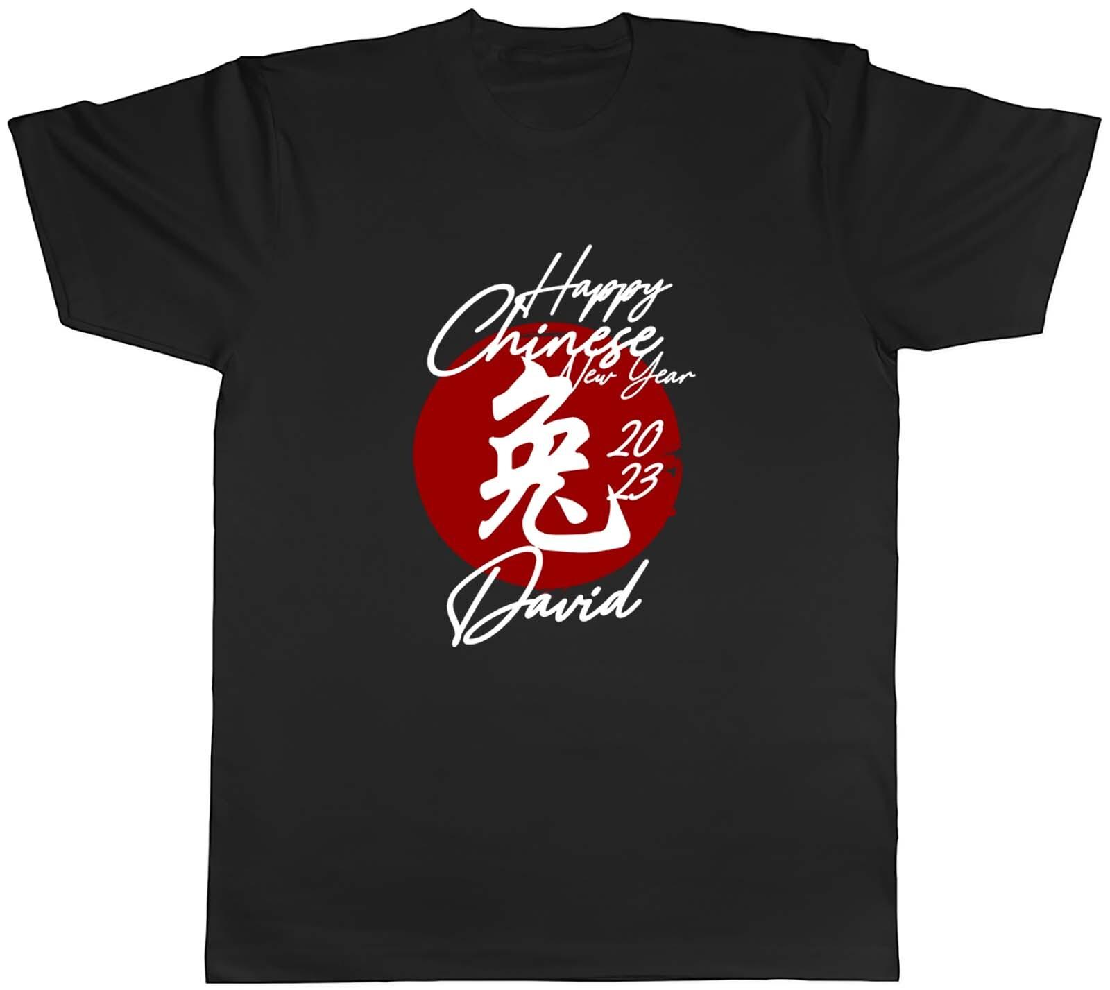 Personalised Mens T Shirt Happy Chinese New Year Rabbit Unisex Tee Gift XXL