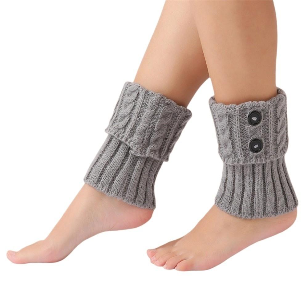 Foot Cover Leg Warmers Crochet Knitted Turned-up Button Socks Fashion Boot Sock Sleeves  Women