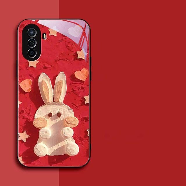 

Чехол для телефона из закаленного стекла для Samsung Galaxy S23 S22 S21 S20 Ultra Plus S21fe S10 Lite Note 10 20, чехол с милым кроликом из мультфильма For Samsung S23Ultra