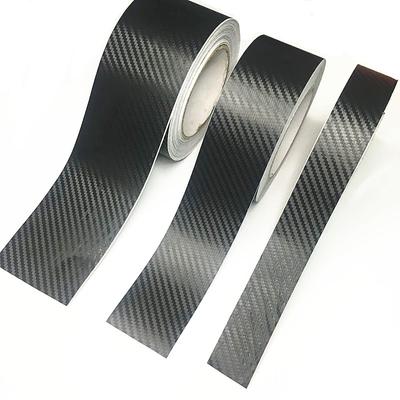 3D Carbon Fiber Black Samolepka na auto DIY Pasta Protector Strip Auto prah dveří Boční zrcátko Páska proti poškrábání Vodotěsná ochrana