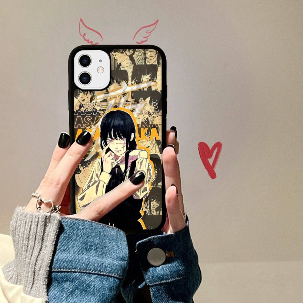 Asa Mitaka Chainsaw Man Anime Manga Phone Case For IPhone 17 16 15 14 13 Plus 12 11 Pro Max PC+TPU Cases Back Cover