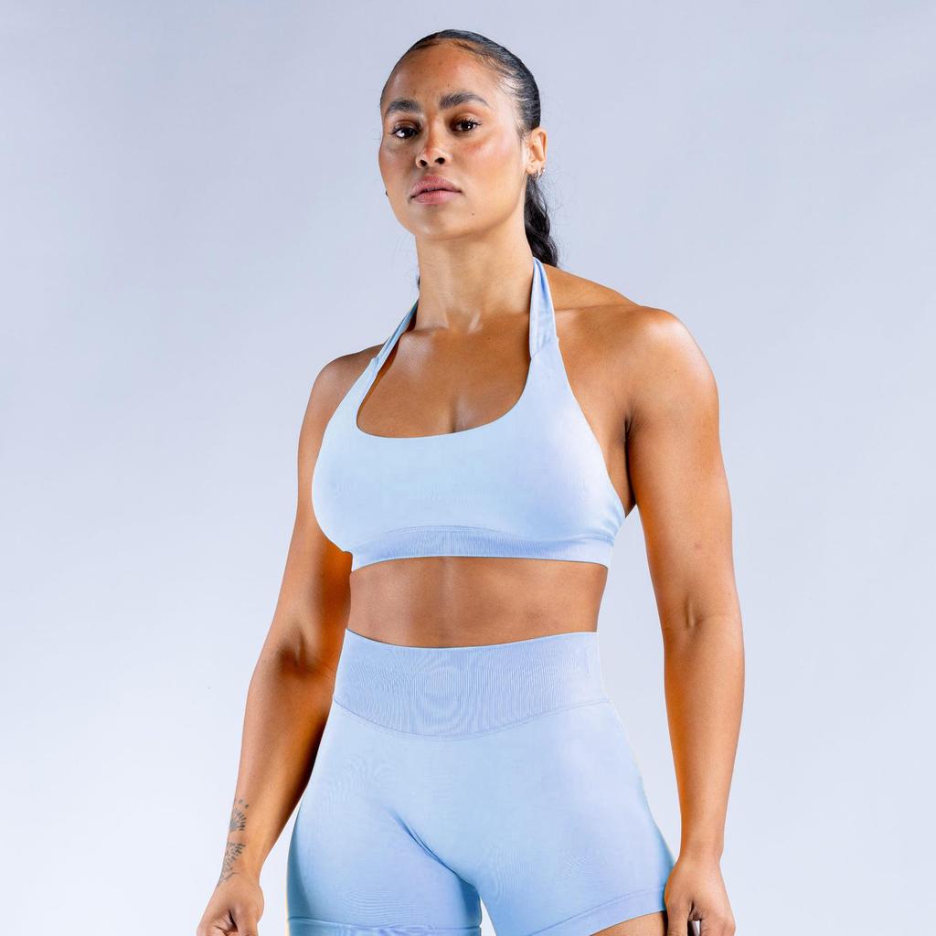 Seamless Backless Halter Yoga Sports Bra – Anti-Exposure, Back Shaping Vest