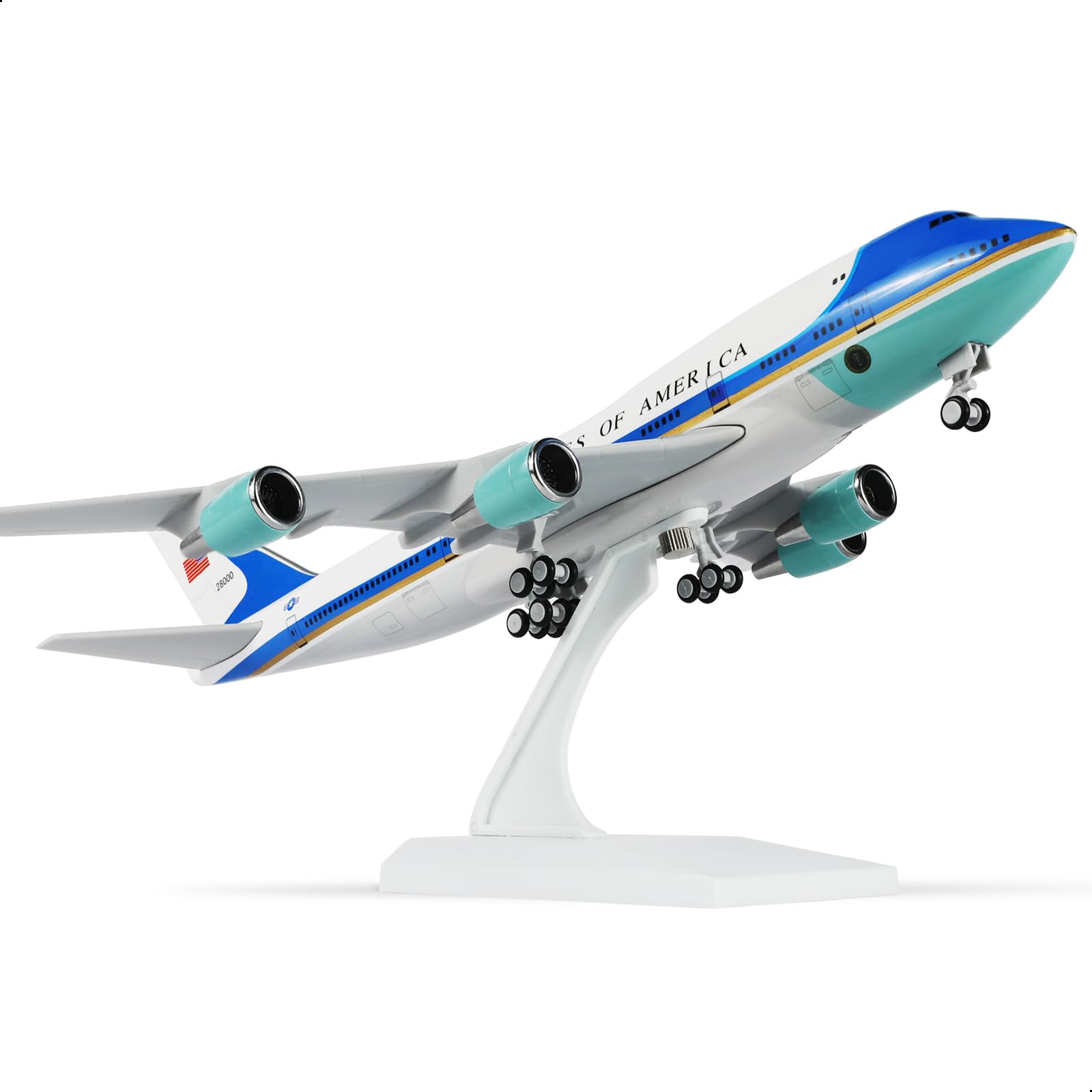 QIYUMOKE Air Force One 747 Aircraft Model Kit in Boeing 747 Resin Aircraft Model with Display Stand Adult Aviation Item 1/240 (30cm length) -