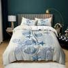 Oceanico Nautico Costiero Confortevole Copripiumino Coperta Federa Set Biancheria da Letto Decorazione Camera da Letto Bambini Tessile per la Casa