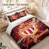 Custom Name Bedding Set 3 PiecesMonaco FC Print Duvet Cover + 2 Pillowcases Soft Bed Decor